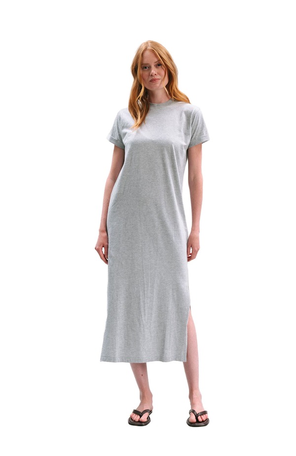 リッチャープアー レディース トップス ワンピース Tシャツ Richer Poorer The Relaxed Tee Dress Heather Grey グレー｜ReVida 店