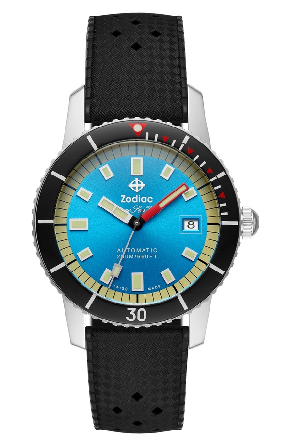 ゾディアック メンズ アクセサリー 腕時計 Zodiacompression Diver Automatic Rubber Strap Watch 40mm BLACK ブラック|ReVida 店
