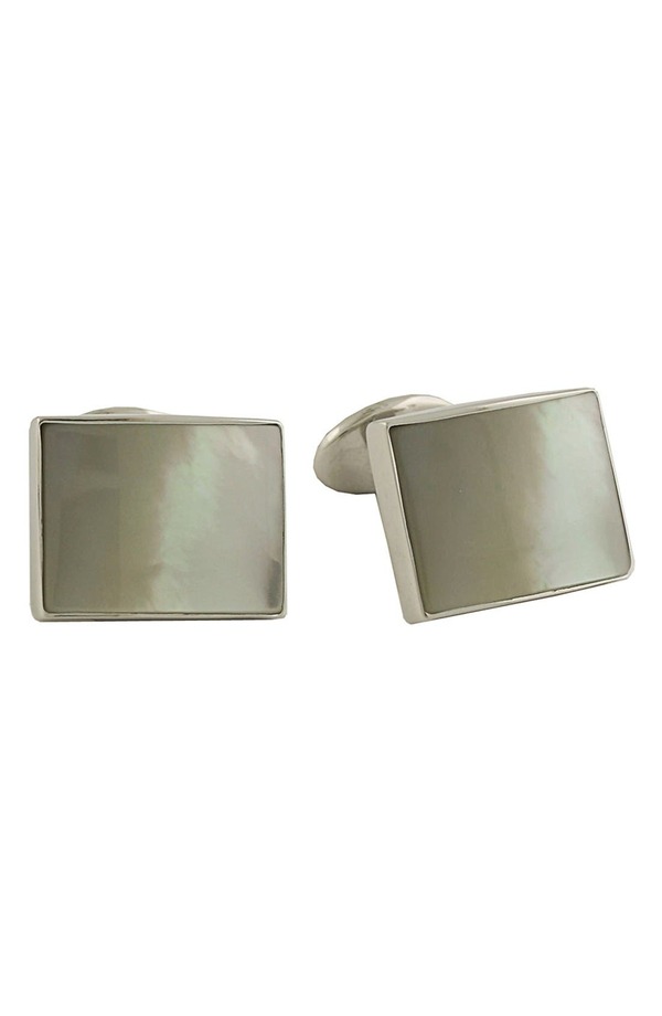 デイビッドドナヒュー メンズ アクセサリー カフスボタン Davidonahue Sterling Silver Cuff Links MOTHER OF PEARL パール|ReVida 店