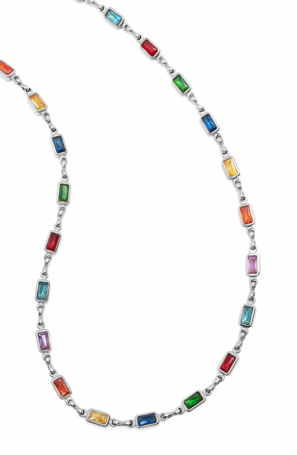 ナイアヤラ メンズ アクセサリー ネックレス・チョーカー レース Nialaya Rectangle Tennis Necklace Silver / Multi-Color シルバー|ReVida 店