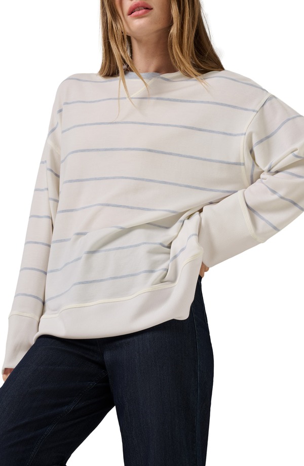 トラビスマヒュー レディース アウター パーカー・スウェット パイル シャツ TravisMathew Cloud Oversize Terry Sweatshirt WHITE MULTI ホワイト｜ReVida 店