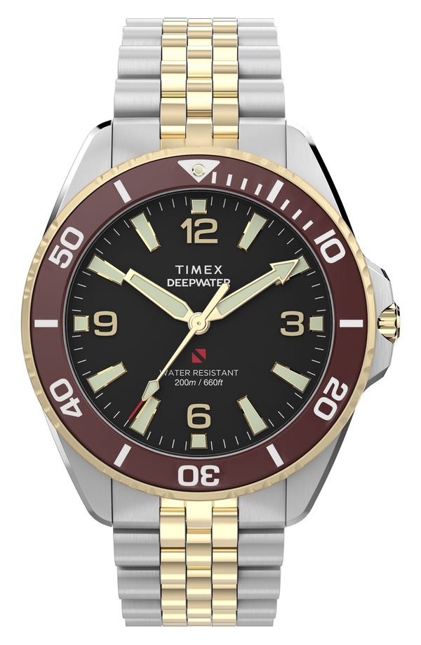 タイメックス メンズ アクセサリー 腕時計 Timex Deepwater Arctic 200 Two-Tone Bracelet Watch 40.5mm SILVER-TONE シルバー｜ReVida 店
