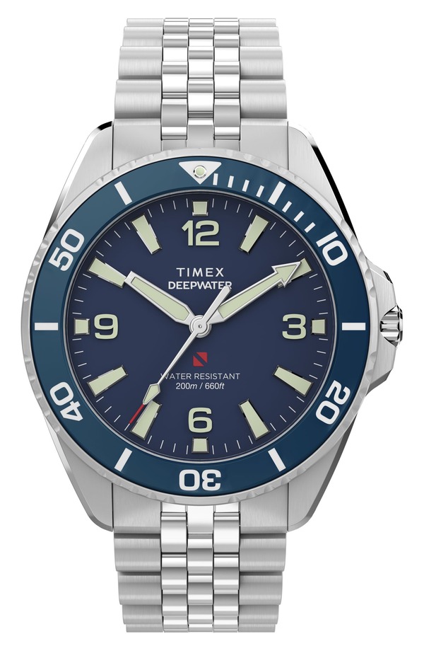 タイメックス メンズ アクセサリー 腕時計 Timex Deepwater Arctic 200 Bracelet Watch 40.5mm SILVER-TONE シルバー|ReVida 店