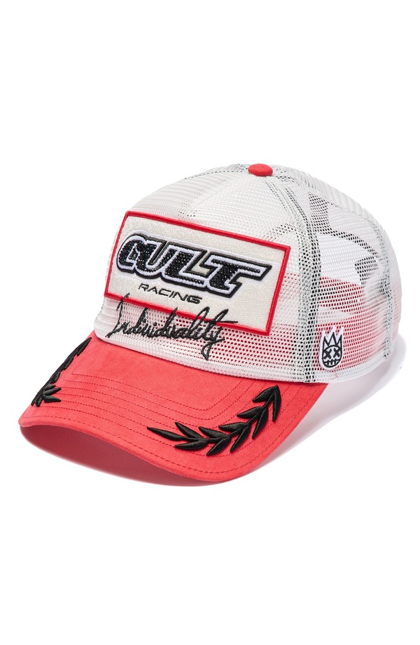 カルト オブ インディビジュアリティ メンズ アクセサリー 帽子 メッシュ ロゴ Cult of Individuality Racing Logo Mesh Trucker Hat WINTER WHITE ホワイト|ReVida 店