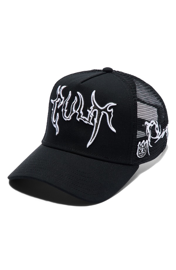 カルト オブ インディビジュアリティ メンズ アクセサリー 帽子 ロゴ Cult of Individuality Raven Logo Trucker Hat BLACK ブラック|ReVida 店