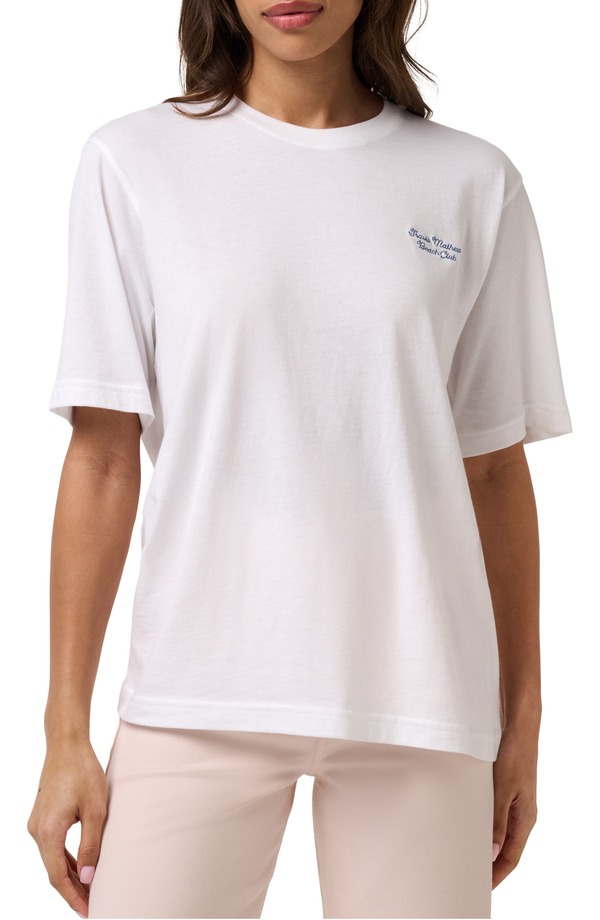 トラビスマヒュー レディース トップス Tシャツ コットン ジャージー グラフィック TravisMathew Rooftop Cotton Jersey Graphic T-Shirt BRIGHT WHITE ホワイト|ReVida 店