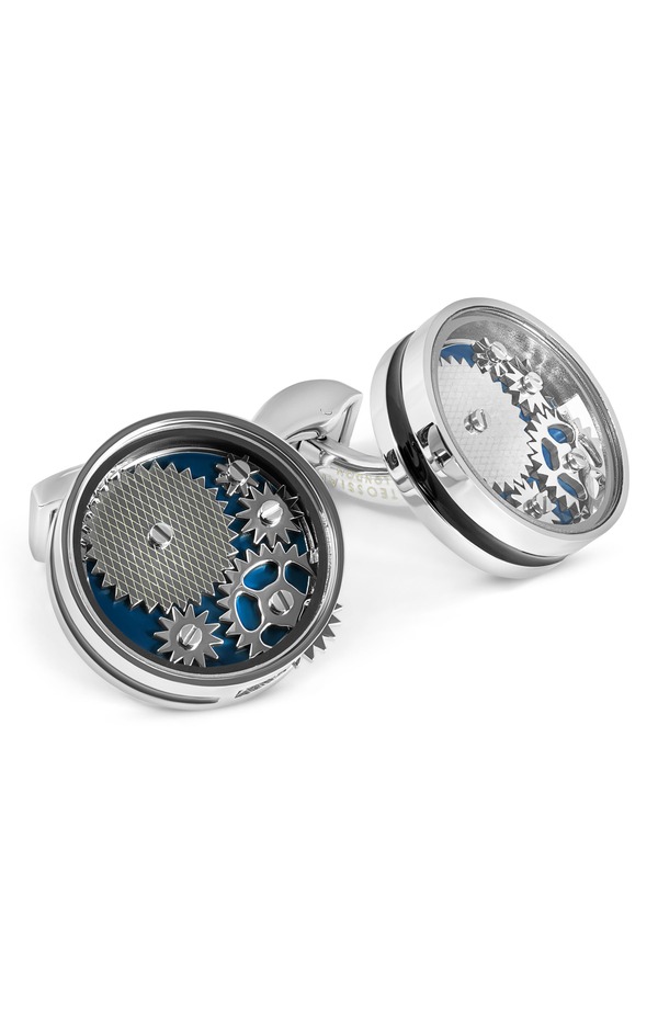 タテオシアン メンズ アクセサリー カフスボタン Tateossian Carousel Gear Cuff Links BLUE ブルー|ReVida 店