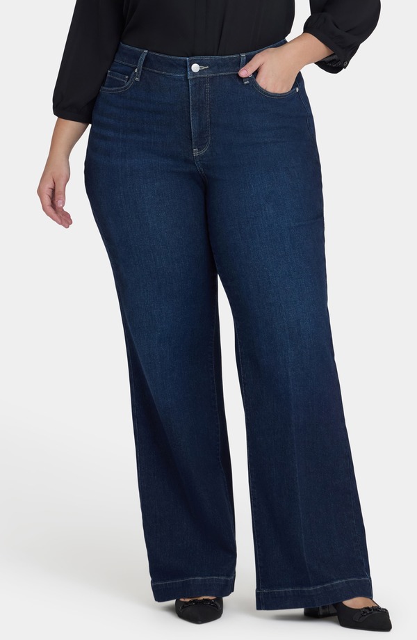 エヌワイディージェイ レディース ボトムス デニムパンツ ワイドレッグ プラスサイズ ジーンズ NYDJ Teresa Wide Leg Jeans (Plus) MIDNIGHT BREEZE|ReVida 店