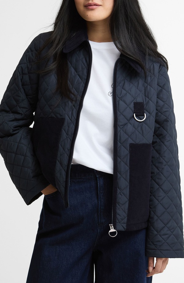 バブアー レディース アウター ジャケット・ブルゾン キルティング Barbour Aylesby Quilted Jacket DARK NAVY ネイビー｜ReVida 店