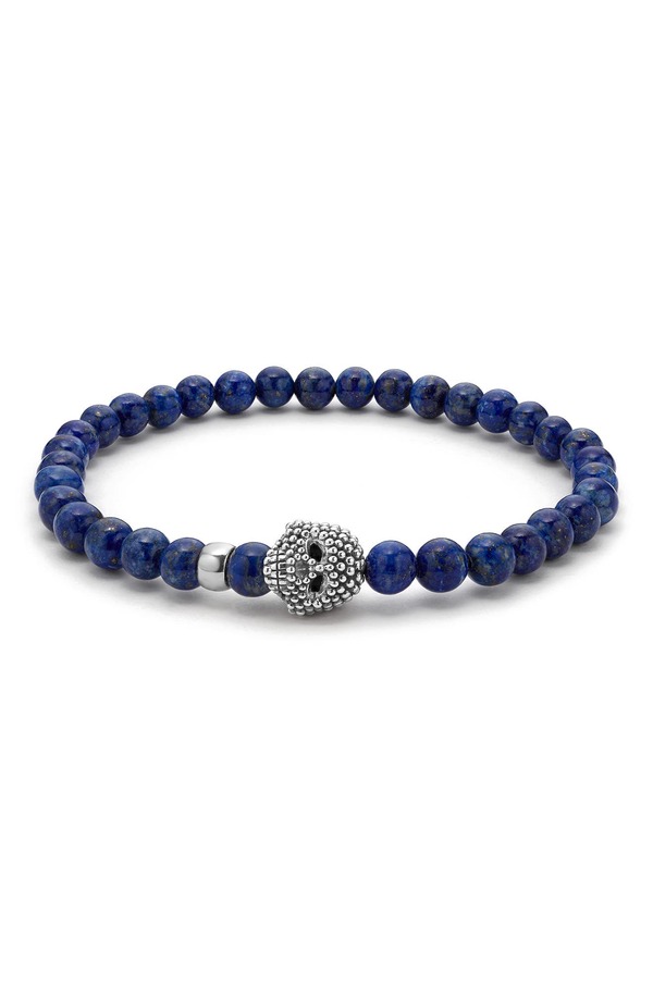 ラゴス メンズ アクセサリー ブレスレット・バングル・アンクレット LAGOS Men's Anthem Lapiskull Stretch Bracelet LAPIS|ReVida 店