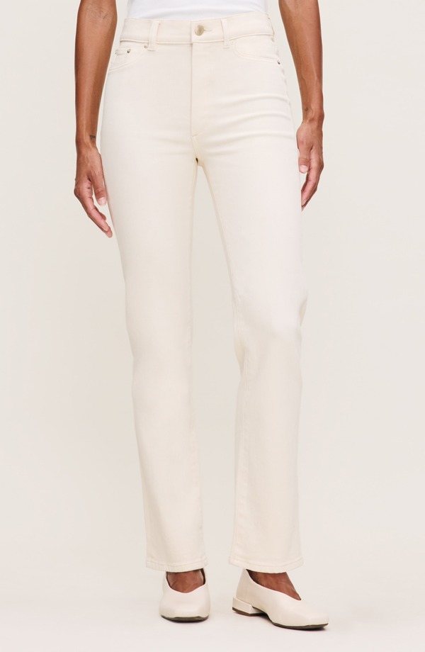 ディーエル 1961 レディース ボトムス デニムパンツ ジーンズ DL1961 Halle Straight Instasculpt High Rise Jeans ECRU エクリュ｜ReVida 店