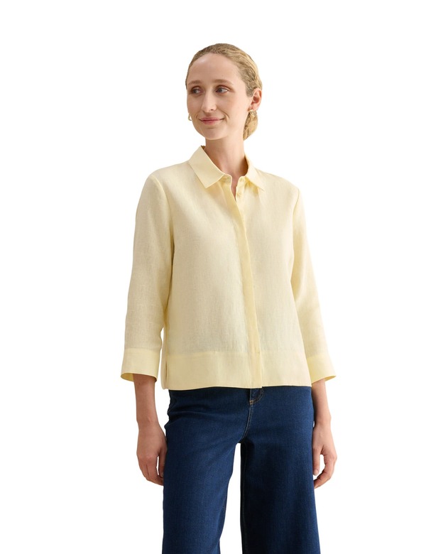 ホッブスロンドン レディース トップス シャツ リネン HOBBS LONDONita 3/4 Sleeve Button Up Linen Shirt Soft Yellow イエロー|ReVida 店
