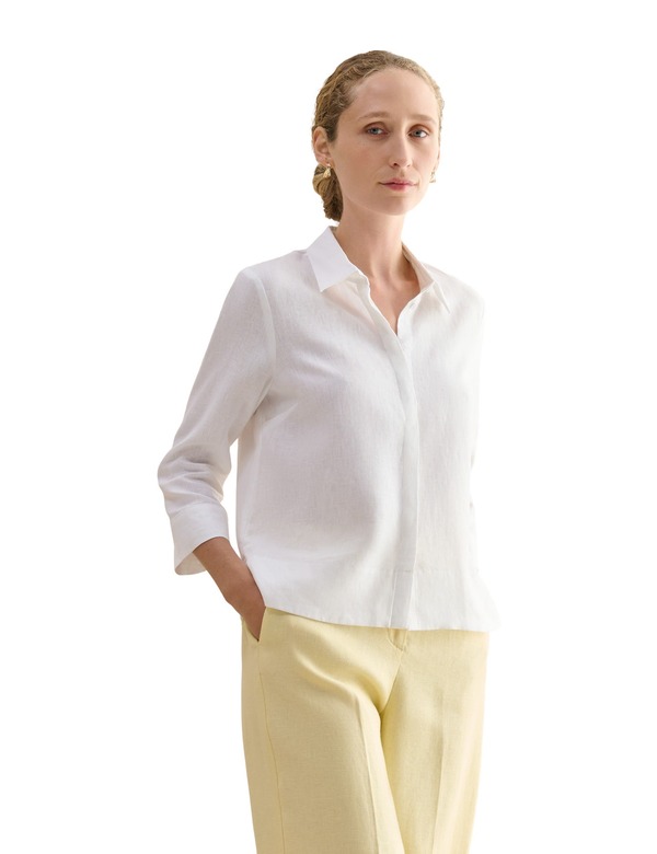 ホッブスロンドン レディース トップス シャツ リネン HOBBS LONDONita 3/4 Sleeve Button Up Linen Shirt White ホワイト｜ReVida 店