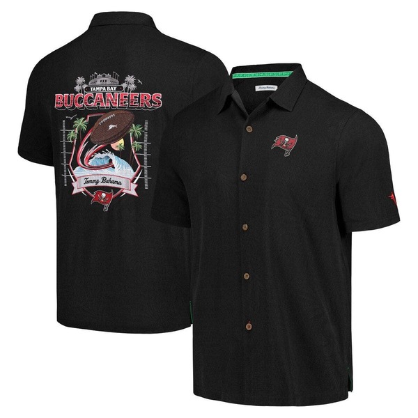トッミーバハマ メンズ トップス シャツ Men's Tommy Bahama Black Tampa Bay Buccaneers Tidal Kickoff Camp Button-Up Shirt Black ブラック|ReVida 店