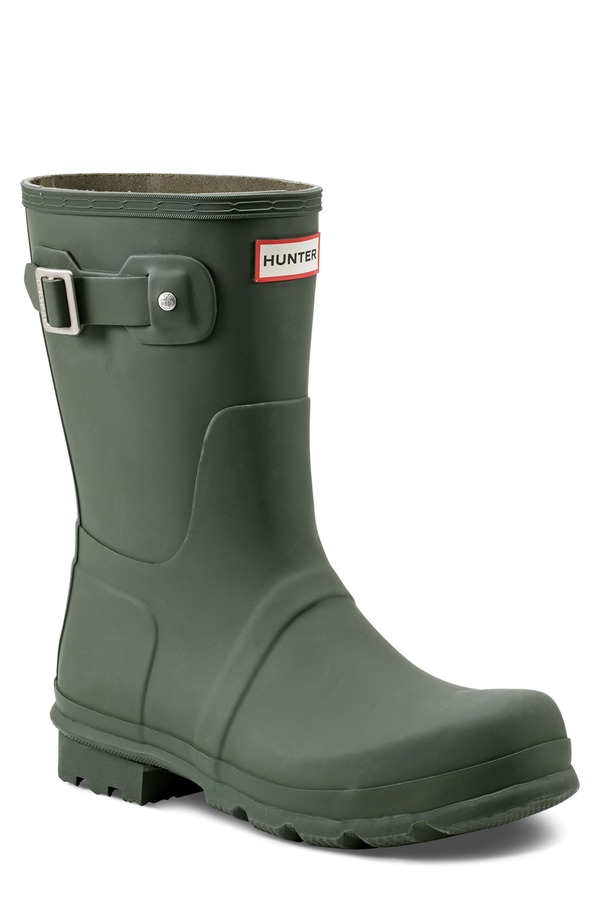 山立ち メンズ シューズ ブーツ・レインブーツ Hunter Waterproof Original Short Boot Dark Olive オリーブ