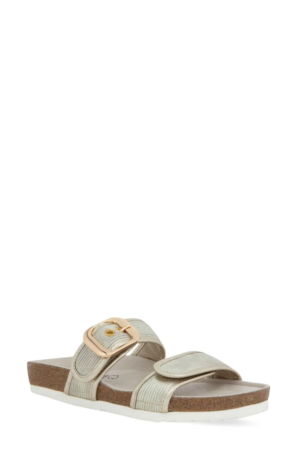 ナオト レディース シューズ ヒール サンダル Naot Nashville Double Band Slide Sandal Platinum Strip W/ Gold ゴールド