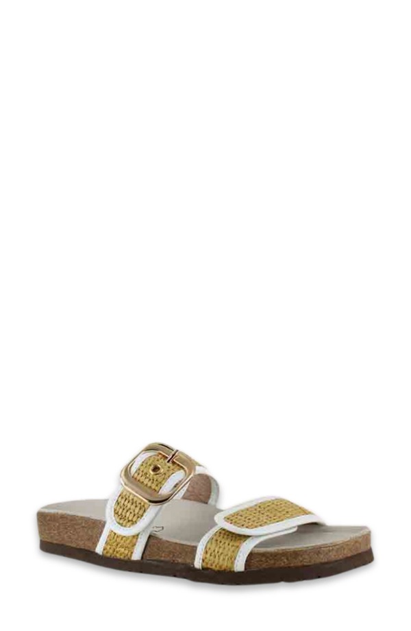 ナオト レディース シューズ ヒール サンダル Naot Nashville Double Band Slide Sandal White/ Blonde Raffia ホワイト