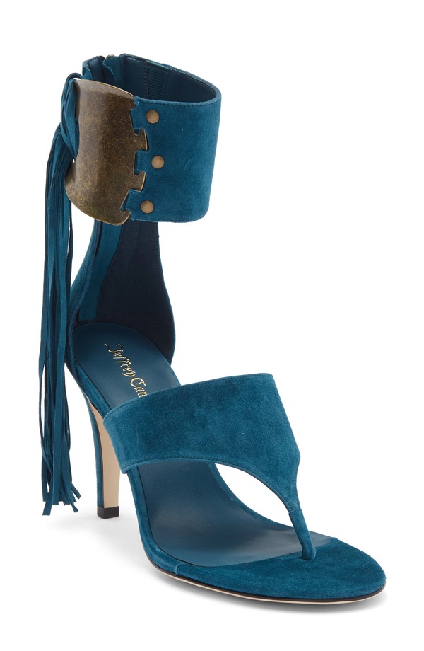 ジェフリー キャンベル レディース シューズ ヒール サンダル アンクル Jeffrey Campbell I Dare U Ankle Cuff Sandal Dusty Turquoise Suede ターコイズ