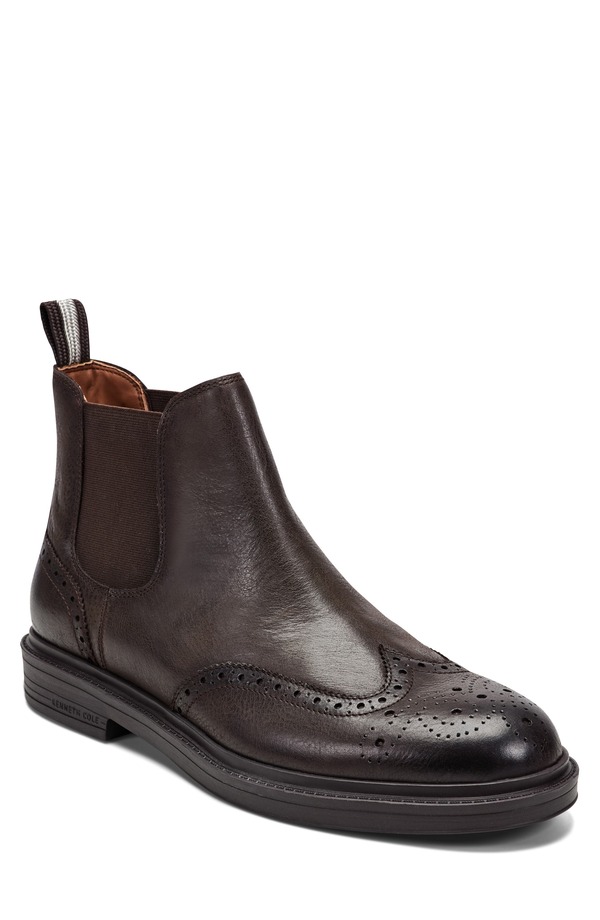ケネスコール メンズ シューズ ブーツ・レインブーツ ウィングチップ チェルシーブーツ チェルシー Kenneth Cole New York Frank Wingtip Chelsea Boot Mocha/ Silver モカ