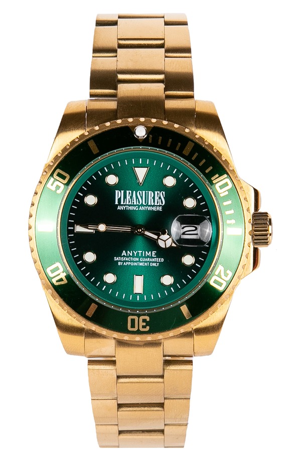 プレジャーズ メンズ アクセサリー 腕時計 PLEASURES Anytime Bracelet Watch 42mm GREEN グリーン｜ReVida 店