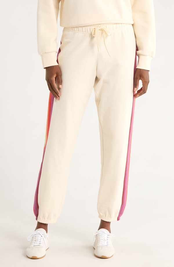 マリーン レイヤー レディース ボトムス カジュアルパンツ コットン ジョガーパンツ フリース Marine Layer Cloud Nine Cotton Blend Fleece Joggers ANTIQUE WHITE ホワイト｜ReVida 店