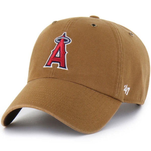 カーハート メンズ アクセサリー 帽子 CARHARTT X 47 Men's Carhartt x '47 Brown Los Angeles Angels Clean Up Adjustable Hat Brown ブラウン|ReVida 店