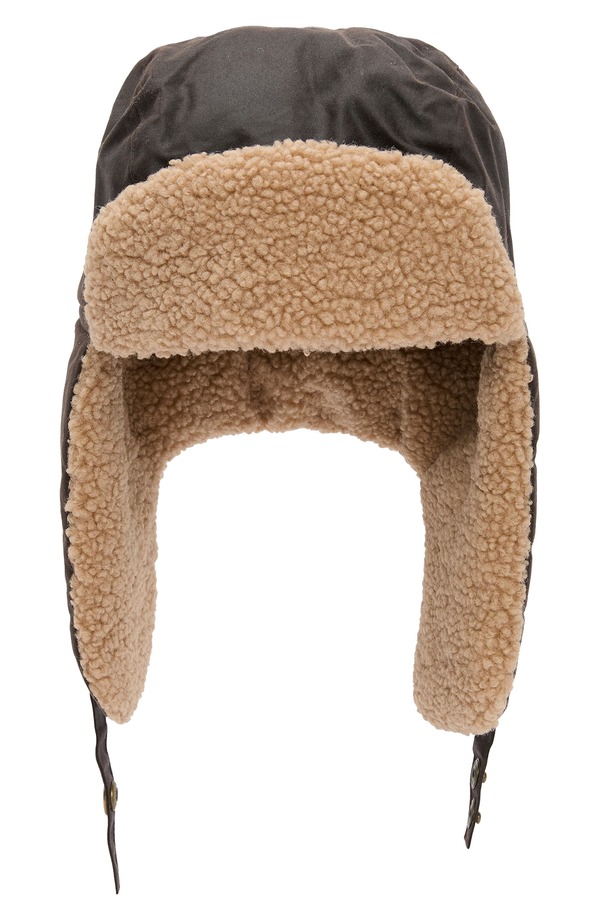 バブアー メンズ アクセサリー 帽子 Barbour Morar Waxed Faux Shearling TrapperUSTIC|ReVida 店