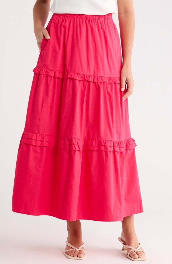 シュガーリップス レディース ボトムスカート フリル マキシ SUGARLIPS Isabel Ruffle Maxi Skirt FUCHSIA フューシャ｜ReVida 店