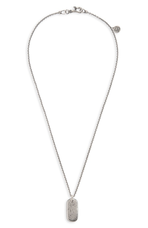 ジョンバルベイトス メンズ アクセサリー ネックレス・チョーカー レース John Varvatos Dog Tag Pendant Necklace METALLIC SILVER シルバー｜ReVida 店