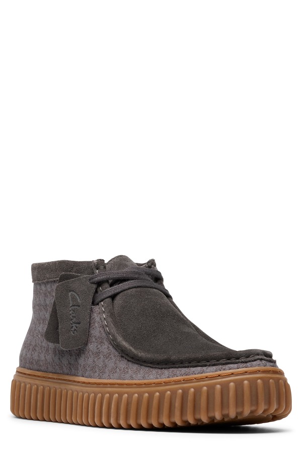 クラークス メンズ シューズ ブーツ・レインブーツ Clarks Originals Torhill Hi Chukka Boot (Men) GREY COMBO グレー|ReVida 店