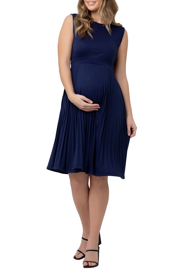 ライプマタニティ レディース トップス ワンピース Ripe Maternity Knife Pleat Dress - Round Neck (Maternity) BLUEPRINT|ReVida 店