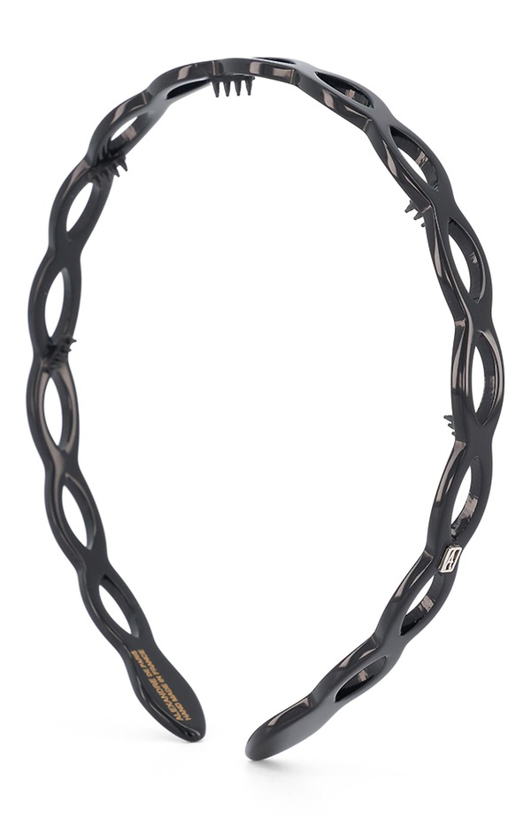 アレクサンドルドゥパリ レディース アクセサリー カットアウト Alexandre de Paris Cutout Ultracomfort Acetate Headband Black ブラック｜ReVida 店