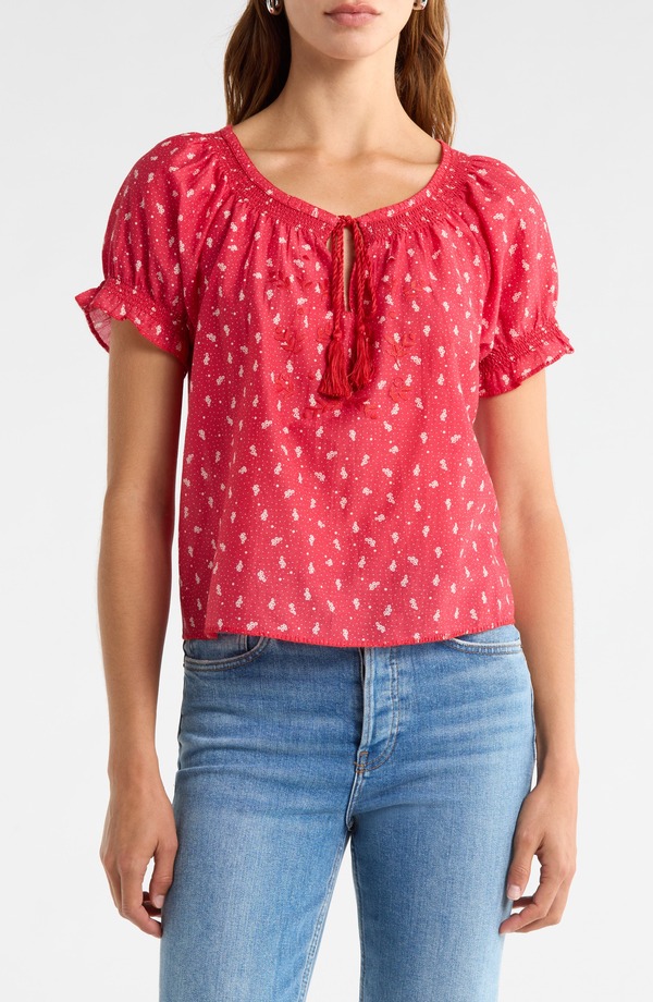 リダン レディース トップス シャツ プリント シルク コットン Re/Done Katie Bandana Print Cotton & Silk Top BANDANA|ReVida 店