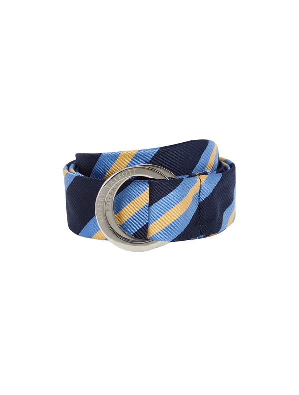 ロバート タルボット メンズ アクセサリー ベルト Robertalbott Buckley Signaturepp Ribbon Belt Navy/Multi ネイビー｜ReVida 店