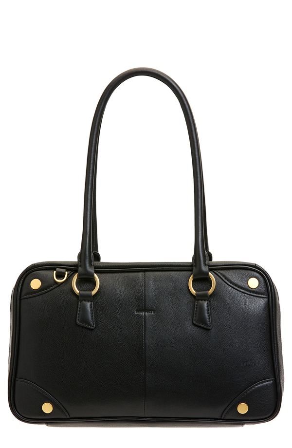 ハミット レディース バッグ レザー HAMMITT Mediumeredith Leather Shoulder Bag BLACK/ BRUSHED GOLD ブラック｜ReVida 店