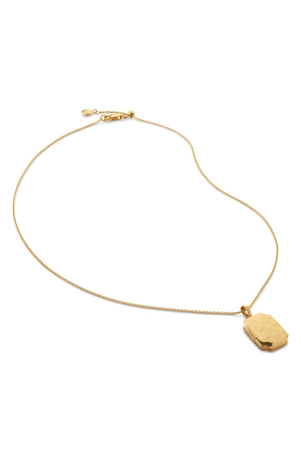 モニカヴィナダー レディース アクセサリー ネックレス・チョーカー レース Monica Vinader Signature Locket Necklace 18CT GOLD VERMEIL / EMERALD エメラルド｜ReVida 店