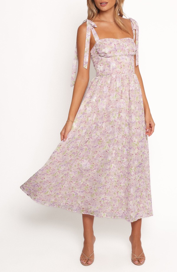 ペタルアンドパップ レディース トップス ワンピース フラワー柄 メッシュ マキシ フラワー Petal & Pup Hayden Floral Mesh Maxi Sundress PURPLE FLORAL パープル|ReVida 店