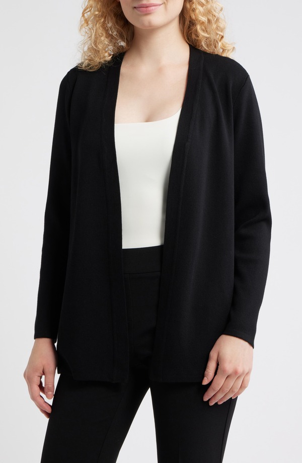 AK アンクライン レディース アウター パーカー・スウェット プチ カーディガン AK ANNE KLEINewport Kissing Front Cardigan (Petite Regular) ANNE BLACK ブラック|ReVida 店