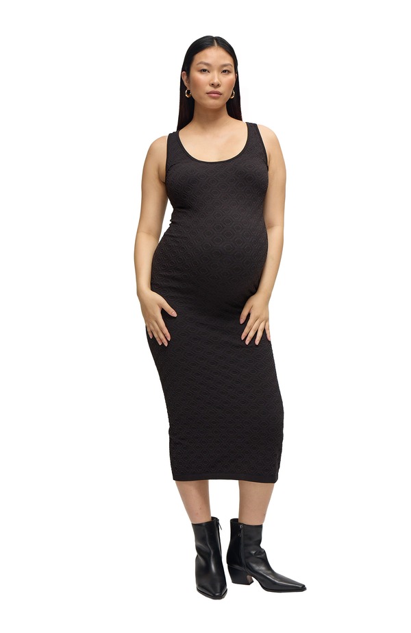 イングリッド&イザベル レディース トップス ワンピース ミディ マタニティ Ingrid & Isabel Textu red Bodycon Midi Tank Maternity Dress (Maternity) Black ブラック｜ReVida 店