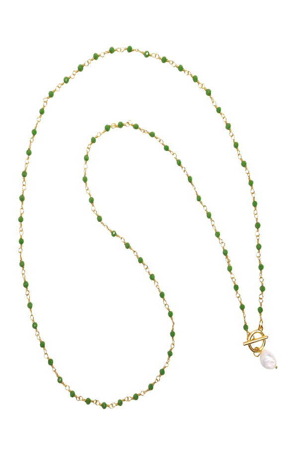 ナイアヤラ レディース アクセサリー ネックレス・チョーカー レース Nialaya CZ Pearl Wrap Necklace Green グリーン|ReVida 店