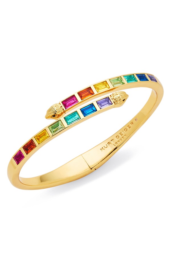 カートジェイガーロンドン レディース アクセサリー ブレスレット・バングル・アンクレット Kurt Geiger London Baguette Stone Bypass Bangle GOLD/ MULTI ゴールド｜ReVida 店