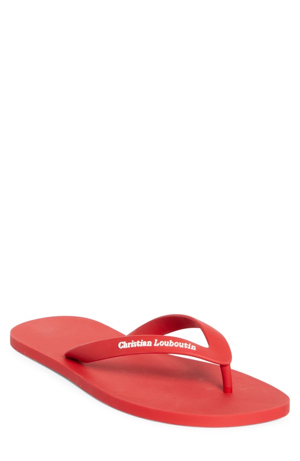 クリスチャン・ルブタン メンズ シューズ スニーカー ロゴ Christian Louboutin Logo Embossed Rubber Flip Flop (Men) R251-LOUBI｜ReVida 店