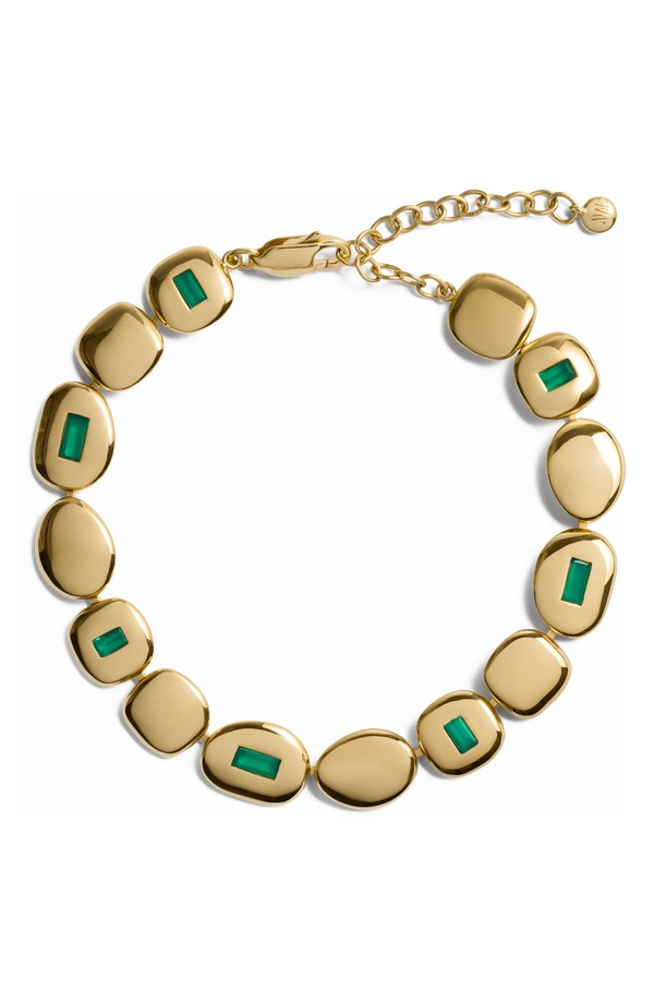 モニカヴィナダー レディース アクセサリー ブレスレット・バングル・アンクレット Monica Vinader Mosaic Green Onyx Disc Bracelet 18K GOLD VERMEIL / GREEN ONYX グリーン｜ReVida 店 81,290円