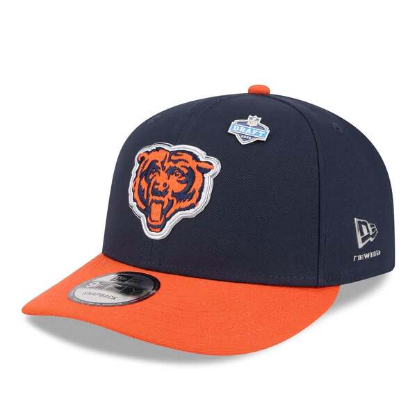 ニューエラ メンズ アクセサリー 帽子 Men's New Era Navy/Orange Chicago Bears 2026 NFL Draft On Stage Pre-Curved 9FIFTY Snapback Hat Navy ネイビー|ReVida 店