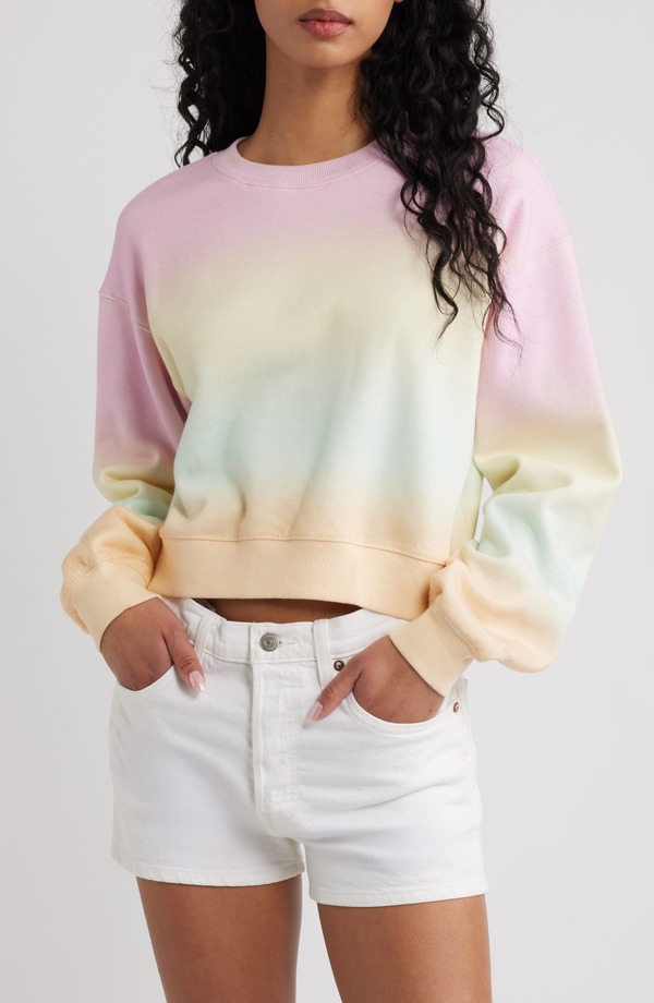 ラブスハックファンシー レディース アウター パーカー・スウェット クルーネック シャツ LoveShackFancy Emparo Crewneck Sweatshirt PACIFIC GLOW|ReVida 店