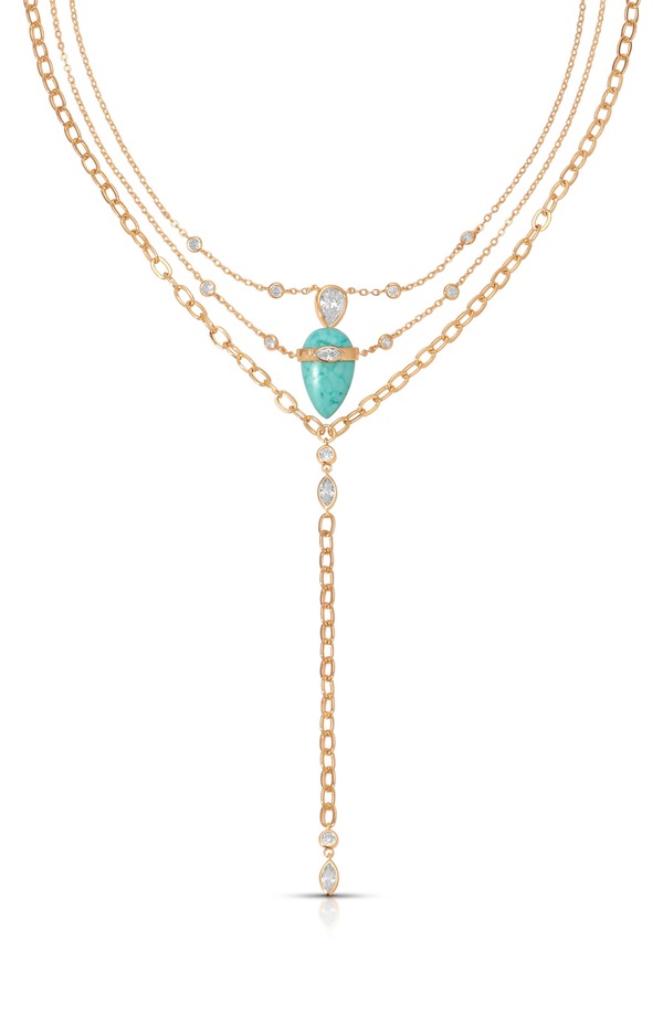 エティカ レディース アクセサリー ネックレス・チョーカー レース Ettika Reconstituted Turquoise Solstice Laye red Necklace TURQUOISE ターコイズ|ReVida 店