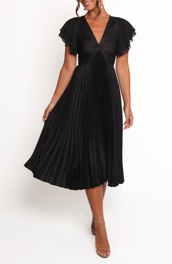 ペタルアンドパップ レディース トップス ワンピース ミディ Petal & Pup Nova Flutter Sleeve Midi Dress BLACK ブラック｜ReVida 店 23,944円