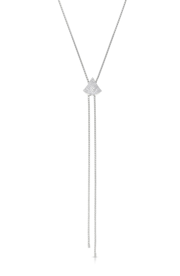 エティカ レディース アクセサリー ネックレス・チョーカー レース Ettika Pav Teardrop Bolo Lariat Necklace SILVER シルバー｜ReVida 店 29,054円