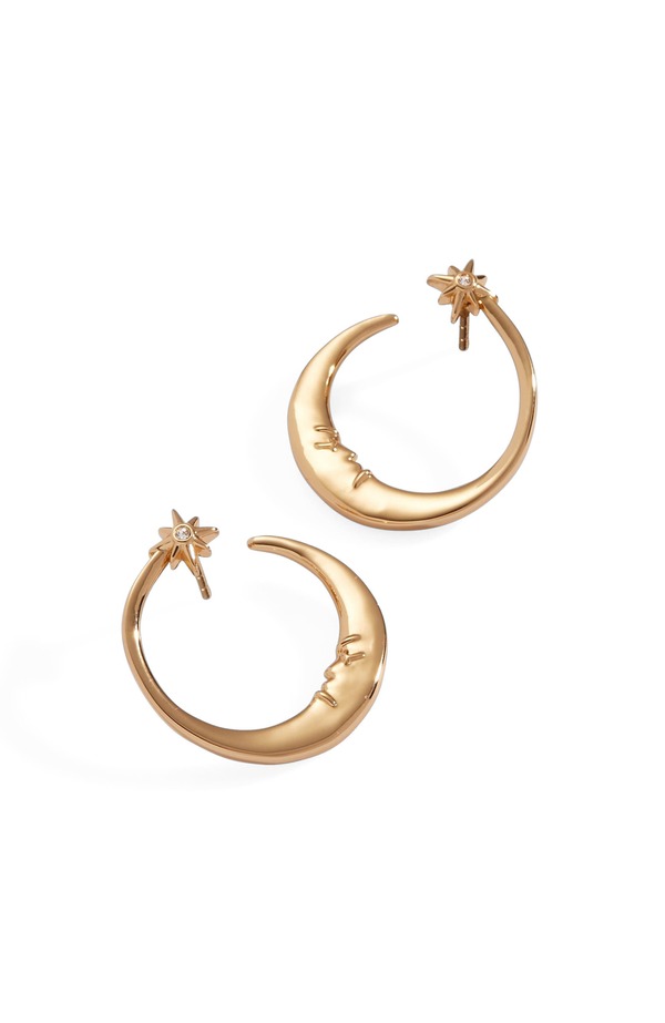 アレックスアンドアニ レディース アクセサリー ピアス・イヤリング Alex and Ani Crescent Moon Hoop Earrings Gold ゴールド|ReVida 店