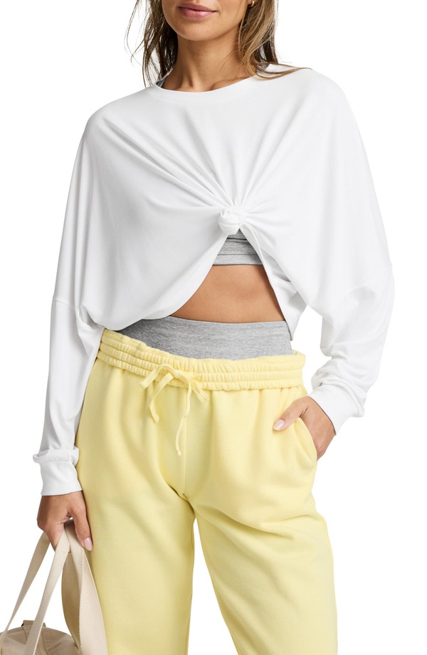 ビヨンドヨガ レディース アウター パーカー・スウェット Tシャツ ニット Beyond Yoga Studio Knit Long Sleeve T-Shirt WHITE ホワイト|ReVida 店